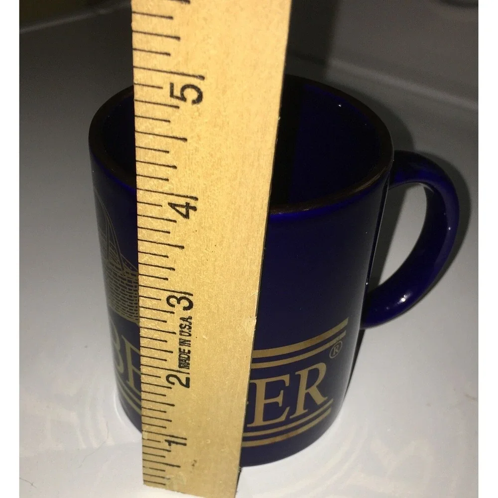 LONGABERGER‎ Basket Company COFFEE Cup Navy with Gold Basket Logo Very Rare